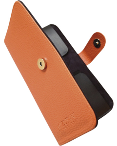 2 er Pouch, Etui Lederoptik orange